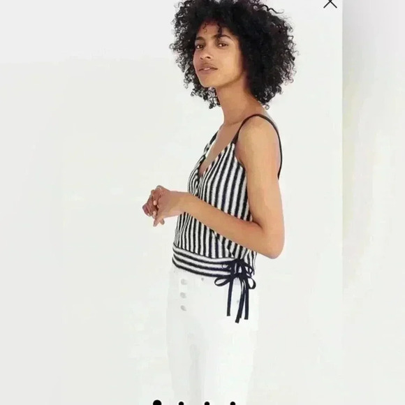 Madewell Finale Stripe Faux Wrap Tank - Picture 1 of 12